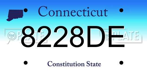 8228DE Connecticut License Plate