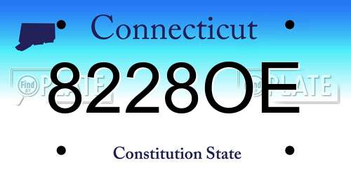 8228OE Connecticut License Plate