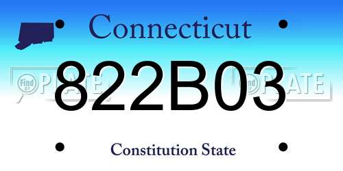 822B03 Connecticut License Plate