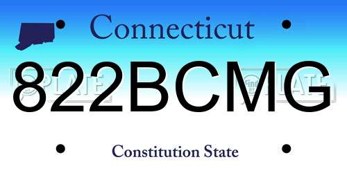 822BCMG Connecticut License Plate