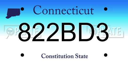 822BD3 Connecticut License Plate