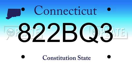 822BQ3 Connecticut License Plate