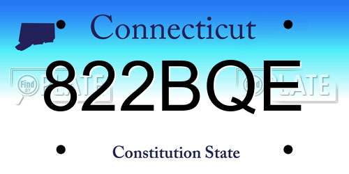 822BQE Connecticut License Plate