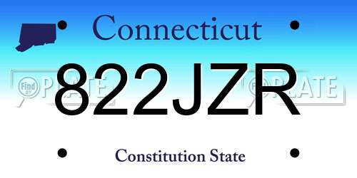 822JZR Connecticut License Plate