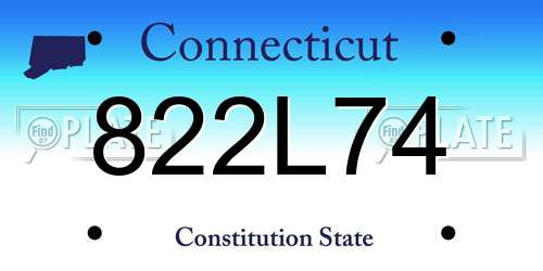 822L74 Connecticut License Plate