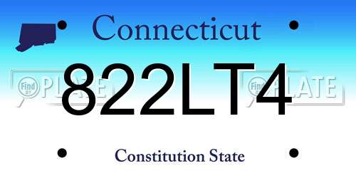822LT4 Connecticut License Plate