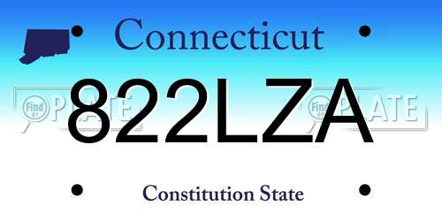 822LZA Connecticut License Plate