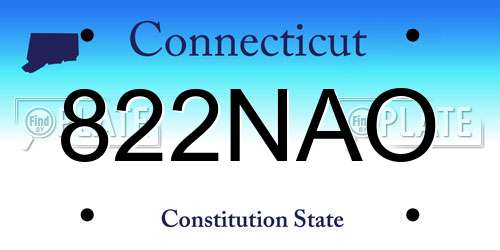 822NAO Connecticut License Plate