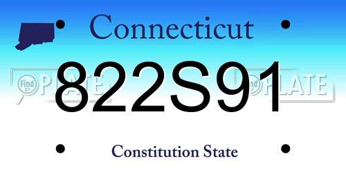 822S91 Connecticut License Plate