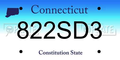 822SD3 Connecticut License Plate