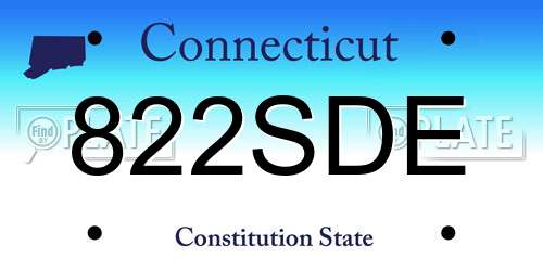 822SDE Connecticut License Plate