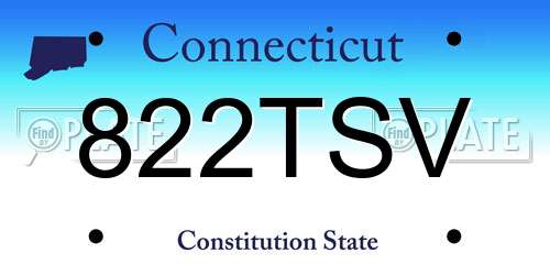 822TSV Connecticut License Plate