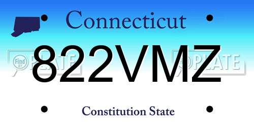 822VMZ Connecticut License Plate