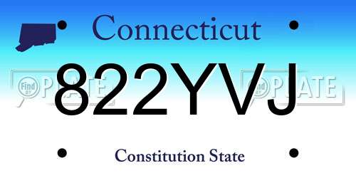 822YVJ Connecticut License Plate