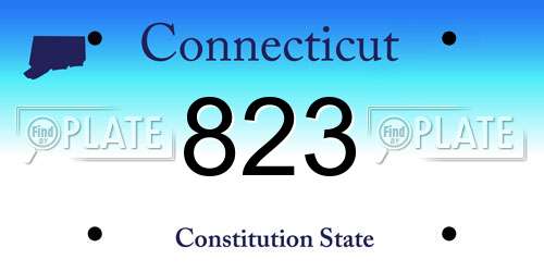 823 Connecticut License Plate