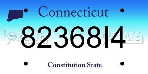 82368I4 Connecticut License Plate