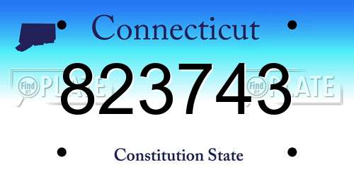823743 Connecticut License Plate