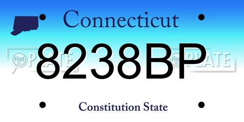 8238BP Connecticut License Plate