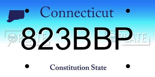 823BBP Connecticut License Plate
