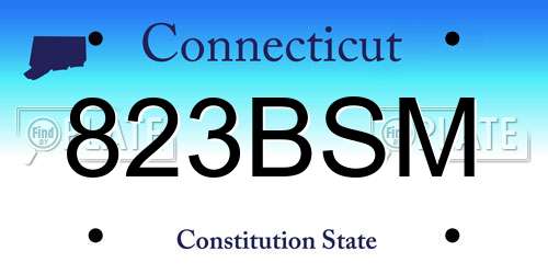 823BSM Connecticut License Plate