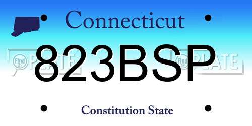 823BSP Connecticut License Plate