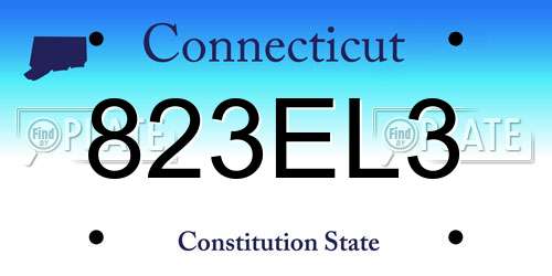 823EL3 Connecticut License Plate