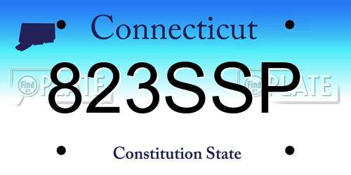 823SSP Connecticut License Plate