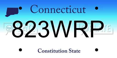 823WRP Connecticut License Plate