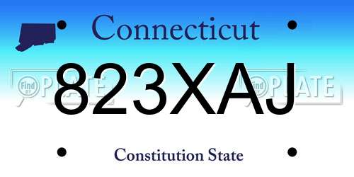 823XAJ Connecticut License Plate