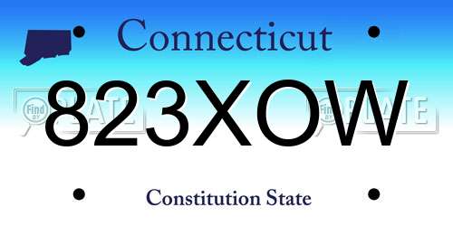 823XOW Connecticut License Plate