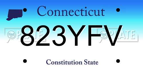 823YFV Connecticut License Plate