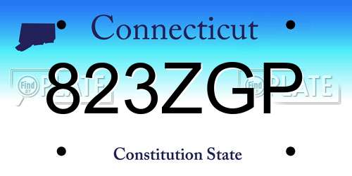 823ZGP Connecticut License Plate