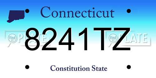 8241TZ Connecticut License Plate