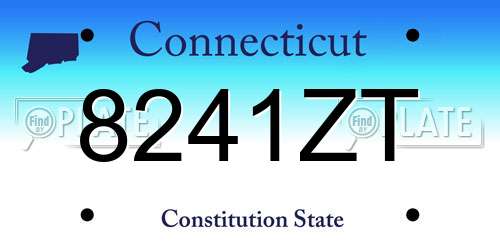 8241ZT Connecticut License Plate