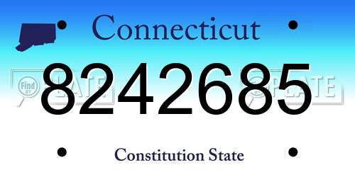 8242685 Connecticut License Plate