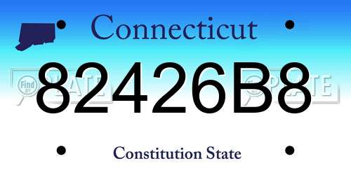 82426B8 Connecticut License Plate