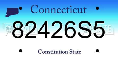 82426S5 Connecticut License Plate