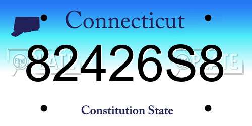 82426S8 Connecticut License Plate