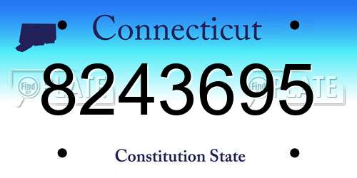 8243695 Connecticut License Plate