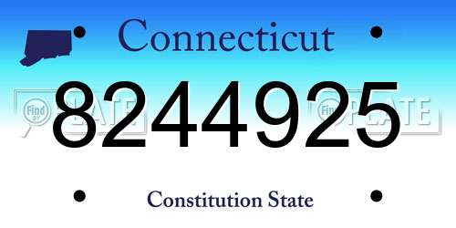 8244925 Connecticut License Plate