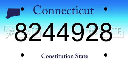 8244928 Connecticut License Plate