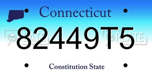 82449T5 Connecticut License Plate