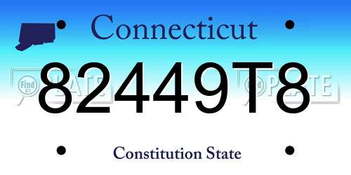 82449T8 Connecticut License Plate