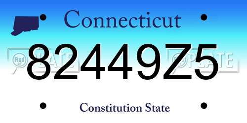 82449Z5 Connecticut License Plate