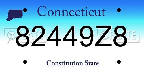 82449Z8 Connecticut License Plate