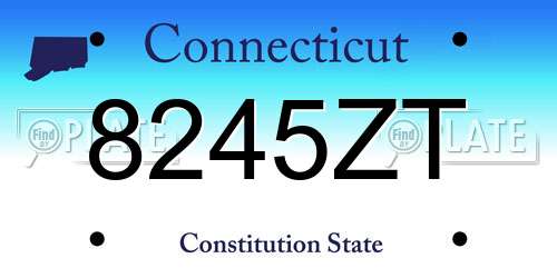 8245ZT Connecticut License Plate