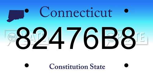82476B8 Connecticut License Plate