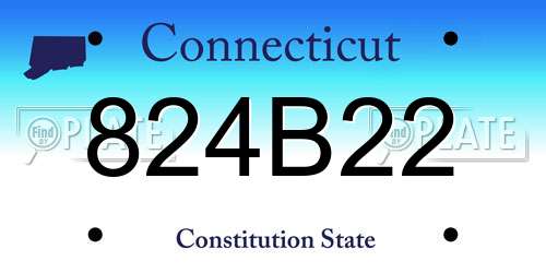 824B22 Connecticut License Plate