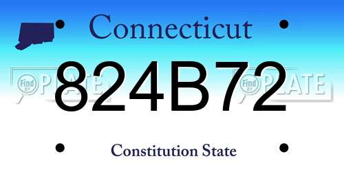 824B72 Connecticut License Plate
