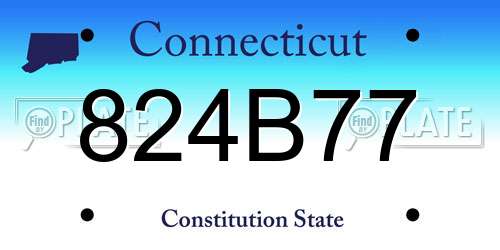 824B77 Connecticut License Plate